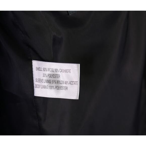 Austin Reed Black Wool Cashmere Full Length Overcoat Coat 38R - Picture 9 of 9